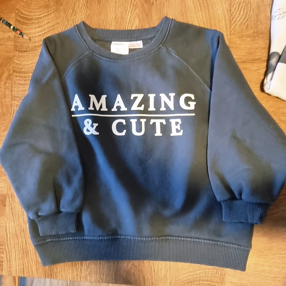 Zara Kids Sweatshirt - Navy Blue with White Print
